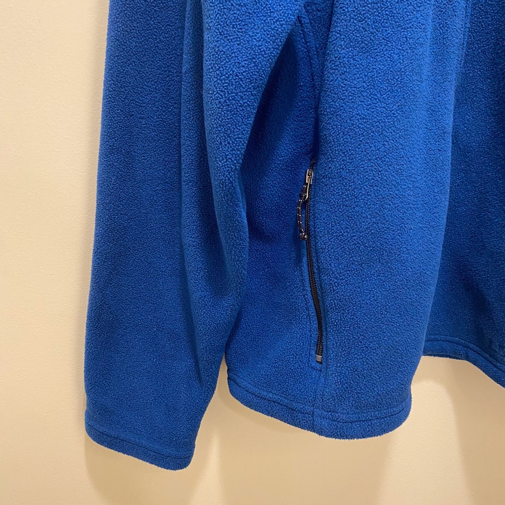 LL Bean Mens Full Zip Fleece Jacket Royal Blue Mock Neck 284511 Large REG - Picture 4 of 14